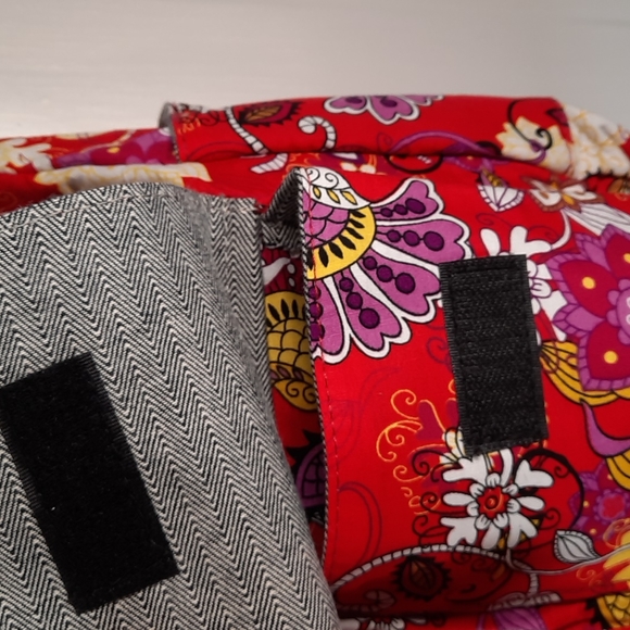 Purse Shoulder Messenger Crossbody Diaper Pockets Lightweight Cotton Floral Red - Picture 3 of 16